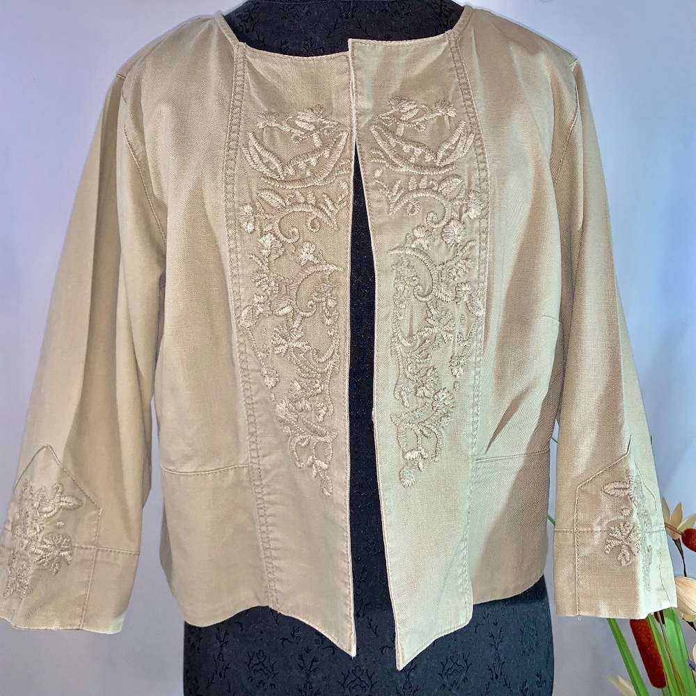 Venezia Cropped Blazer Bolero w Embroidery